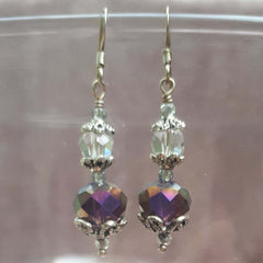 Antique Style Crystal & Glass Drop Earrings, By Lapanda Designs