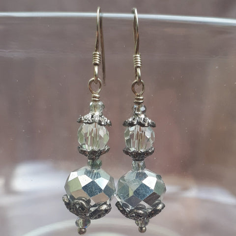 Antique Style Crystal & Glass Drop Earrings, By Lapanda Designs - Parade Handmade