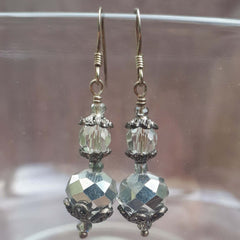 Antique Style Crystal and Glass Drop Earrings, By Lapanda Designs