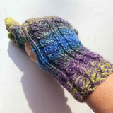 Aran Style Wrist Warmers in Multicolour - XS - by Bridie Murray 