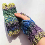 Aran Style Wrist Warmers in Multicolour - XS - by Bridie Murray Co Mayo Ireland