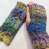 Aran Style Wrist Warmers in Multicolour - XS - by Bridie Murray Newport