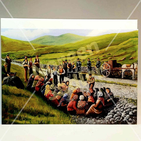 Art Card, 'Jobs for the Girls', Grading Stones Achill Island 1890 - Parade Handmade
