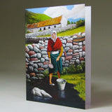 Art Card, 'Jobs for the Girls', 'To Fetch a Pail of Water', Achill Island, by Noreen Sadler - Parade Handmade