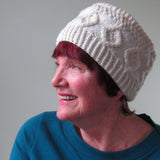 Attractive Aran Knit Hat In Cream, By Jo's Knits - Parade Handmade