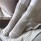 Beige Handknitted Socks For Ladies, By Jo's Knits - Parade Handmade