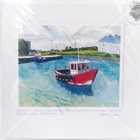 Belmullet Harbour, Art Card, By Jane Dunn - Parade Handmade