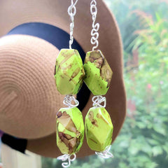 Big Zingy Green Earrings by Lapanda Designs