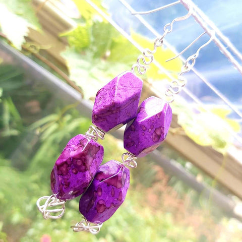 Big Zingy Purple Earrings by Lapanda Designs