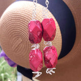 Big Red Earrings from Lapanda Designs New Zingy Summer Collection '22 - Acrylic - SP Copper Wire - SS Hooks - Parade Handmade
