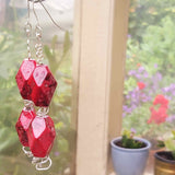 Big Red Earrings from Lapanda Designs New Zingy Summer Collection '22 - Acrylic - SP Copper Wire - SS Hooks - Parade Handmade Ireland