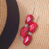 Big Red Earrings from Lapanda Designs New Zingy Summer Collection '22 - Acrylic - SP Copper Wire - SS Hooks - Parade Handmade Newport