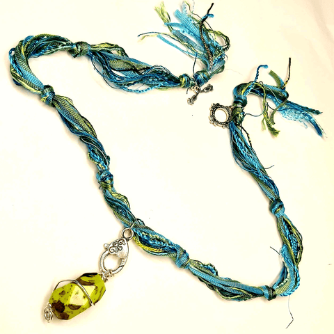 Big Zingy Summer Pendant Necklace - Acrylic -Boho Vibe - Lime Green by Lapanda Designs - Parade Handmade Ireland WWW
