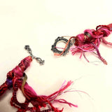 Big Zingy Summer Pendant Necklace - Tibetan Silver Bail - Acrylic Red - Boho Vibe - by Lapanda Designs - Parade Handmade Newport Co Mayo