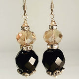 Black Crystal Earrings, By Lapanda Designs. Parade-Handmade. 
