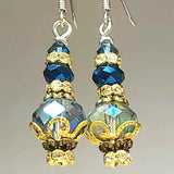 Blue Crystal Earrings - Vintage Affair - by Lapanda Designs - Parade Handmade