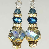 Blue Crystal Earrings - Vintage Affair - by Lapanda Designs - Parade Handmade Co Mayo Ireland