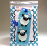 Blue Felt Sheep Bookmark with butterflies, By Ditsy Designs - Parade Handmade