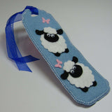 Blue Felt Sheep Bookmark with butterflies, By Ditsy Designs - Parade Handmade