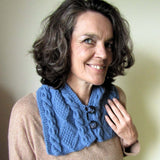 Blue Hand Crafted Aran Neckwarmer, One Off, By Shoreline - Parade Handmade