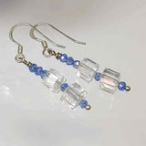 Blue and Clear Crystal Earrings, By Lapanda Designs - Parade Handmade Co Mayo