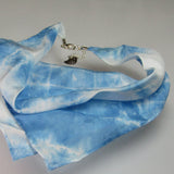 Blue and White Silk Scarf, Extension Chain, By Parade Handmade - Parade Handmade