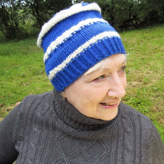 Blue and White Striped Hat, By Shoreline