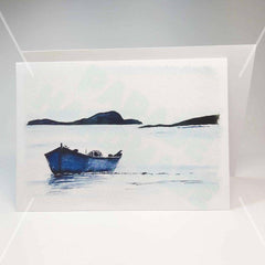 Boat Card, 'Safely Home', Art Card By Nuala Brett- King
