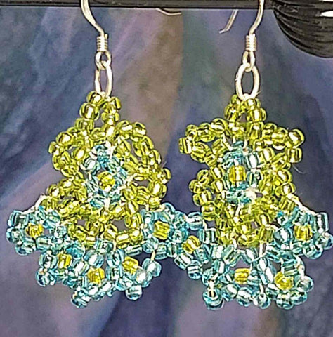 Boho Earrings in Green and Blue by Lapanda Designs - Parade Handmade