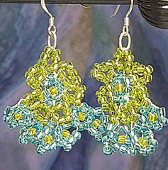 Boho Earrings in Green and Blue by Lapanda Designs