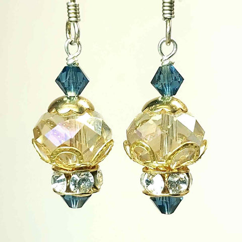 Bronze Crystal Earrings - Vintage Affair - By Lapanda Designs - Parade Handmade