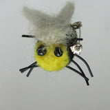 Bumble Bee Felt Wool Brooch, Blonde Fringe, By Parade Handmade - Parade Handmade