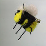 Bumble Bee Felt Wool Brooch, Blonde Fringe, By Parade Handmade - Parade Handmade