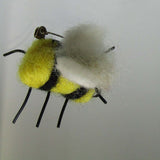 Bumble Bee Felt Wool Brooch, Blonde Fringe, By Parade Handmade - Parade Handmade