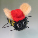 Bumble Bee with Red Fedora, Felt Brooch, By Parade Handmade - Parade Handmade
