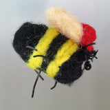 Bumble Bee with Red Fedora, Felt Brooch, By Parade Handmade - Parade Handmade