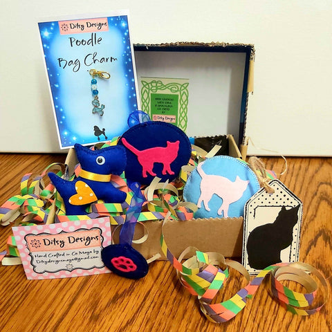 Felt Cat Bookmark - Dog and Cat Fridge Magnets and Dog Bag Charm by Ditsy Designs - Parade Handmade
