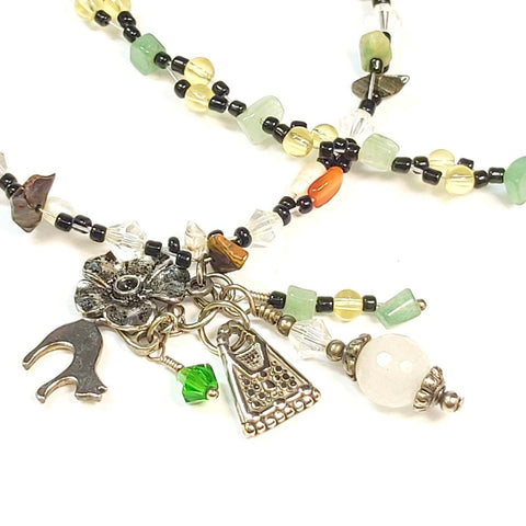 Gemstone Charm Necklace, By Lapanda Designs. Parade-Handmade