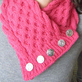 Cheeky Bubblegum Pink Aran Neckwarmer, By shoreline - Parade Handmade