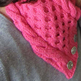 Cheeky Bubblegum Pink Aran Neckwarmer, By shoreline - Parade Handmade