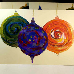 Handmade Christmas Card, Baubles, By Parade Handmade