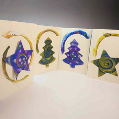 Christmas Cards 4 Pack Ivory Decoupage, By Parade Handmade