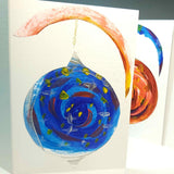 Christmas Cards 4 Pack White, Decoupage Baubles - Parade Handmade West of Ireland