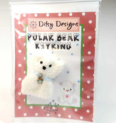 Christmas Decoration Polar Bear Keyring, By Ditsy Designs.