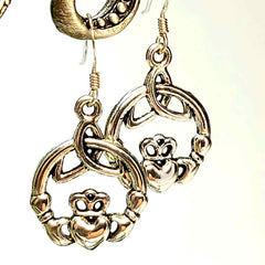 Claddagh Charm Earrings in Silver by Lapanda Designs