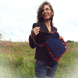 Classic Woolen Tartan Chic Shoulder Bag In Red & Navy, By Shoreline - Parade Handmade