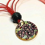 Clay Medallion Pendant, Floral Haze, by Lapanda Designs - Parade Handmade