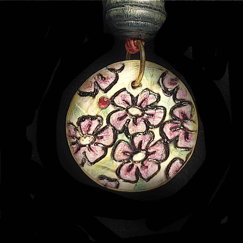 Clay Medallion Pendant, Floral Haze, by Lapanda Designs - Parade Handmade Co Mayo Ireland