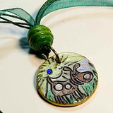 Clay Medallion Pendant, Happy Dog, by Lapanda Designs - Parade Handmade West of Ireland