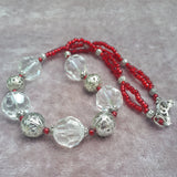 Clear Glass Bead Necklace With Red Detail, By Lapanda Designs - Parade Handmade
